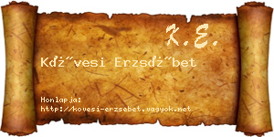 Kövesi Erzsébet névjegykártya